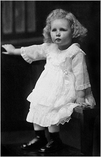 Ruth Harvey as a young child