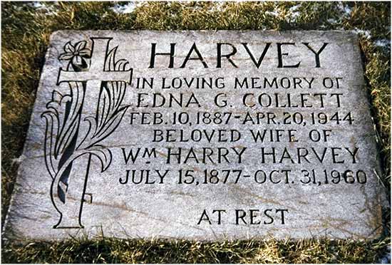 Grave stone of Henry and Edna Harvey