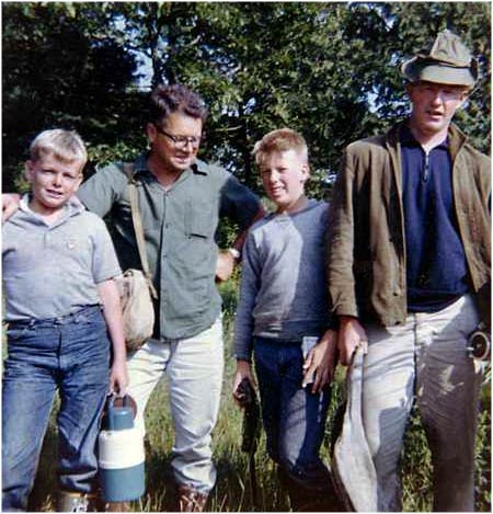 Jim Wiser with son Stephen and Tom and Harry Foster